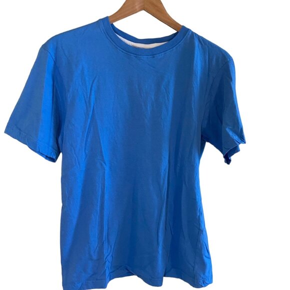 Izod Men Medium Blue Cotton T-Shirt Casual Classiccore Cozycore - Picture 2 of 7